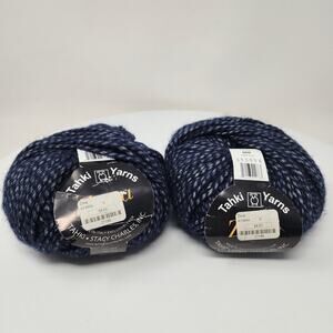 Tahki Yarns Zona Blue 9 Indigo Cotton Wool Acrylic Blend 50g (1.76 ounces) Italy